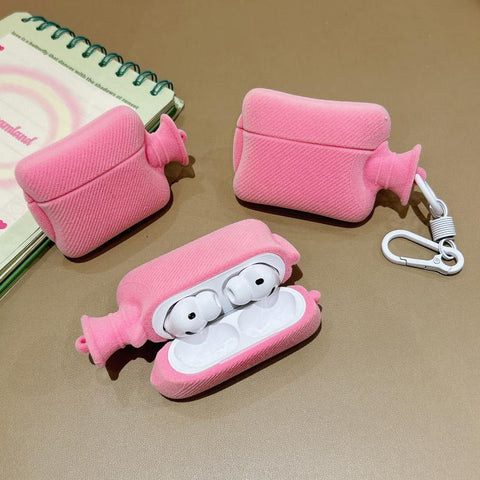 Hand Warmer Plush Earphone Protective Case with Keychain, For AirPods 5 / 4, For AirPods Pro 3, For AirPods Pro 2, For AirPods 3, For AirPods Pro