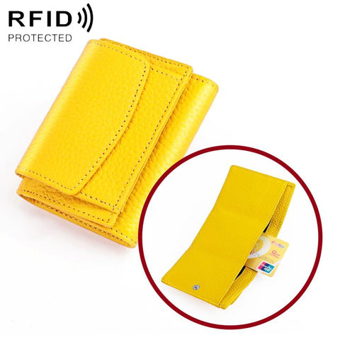 Women RFID Short Genuine Leather Wallet
