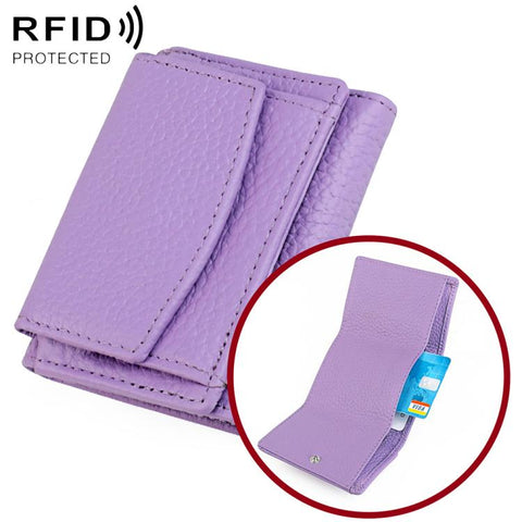 Women RFID Short Genuine Leather Wallet