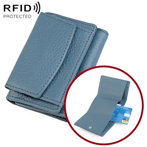 Women RFID Short Genuine Leather Wallet