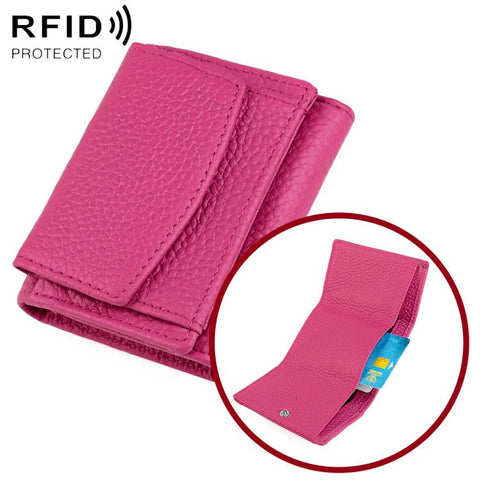 Women RFID Short Genuine Leather Wallet