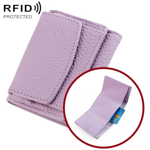 Women RFID Short Genuine Leather Wallet