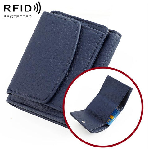 Women RFID Short Genuine Leather Wallet