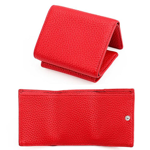 Women RFID Short Genuine Leather Wallet