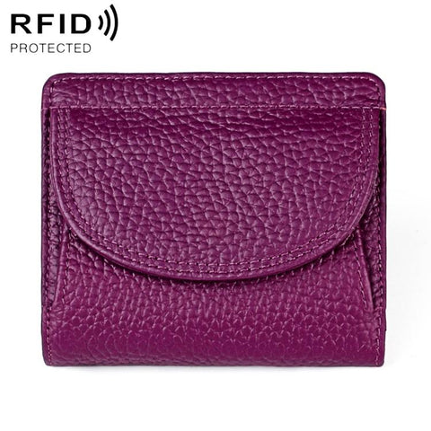 Simple RFID Genuine Leather Mini Wallet