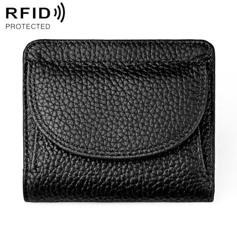 Simple RFID Genuine Leather Mini Wallet