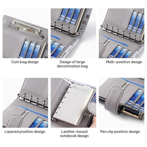 Litchi Pattern A7 Loose Leaf Notebook Passport Holder