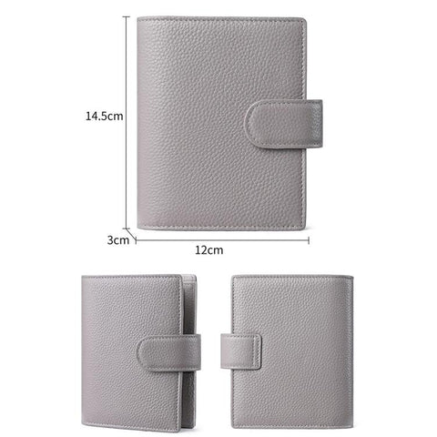 Litchi Pattern A7 Loose Leaf Notebook Passport Holder