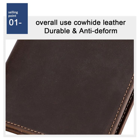 Crazy Horse Leather RFID Anti-theft ID Bag