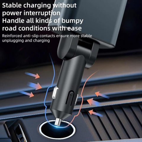 F9 Car MP3 Bluetooth Player Fast Charger with Retractable Cable, F9 with Retractable Cable