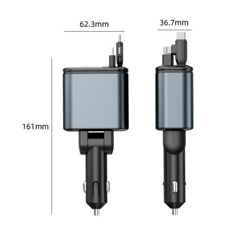 F9 Car MP3 Bluetooth Player Fast Charger with Retractable Cable, F9 with Retractable Cable
