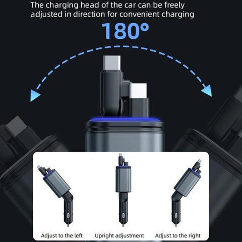 F9 Car MP3 Bluetooth Player Fast Charger with Retractable Cable, F9 with Retractable Cable