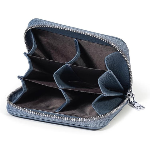 Mini RFID Anti-theft Genuine Leather Zipper Card Bag
