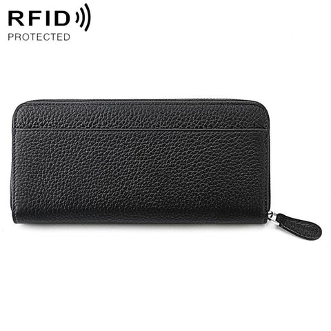 Genuine Leather RFID Anti-theft Accordion Zipper Coin Purse