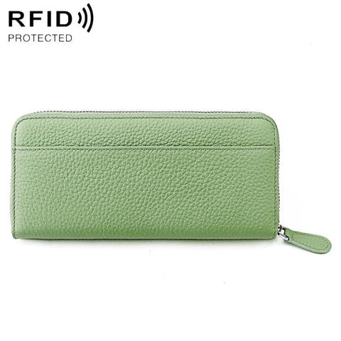 Genuine Leather RFID Anti-theft Accordion Zipper Coin Purse