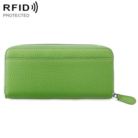 Genuine Leather RFID Anti-theft Accordion Zipper Coin Purse