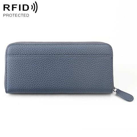 Genuine Leather RFID Anti-theft Accordion Zipper Coin Purse