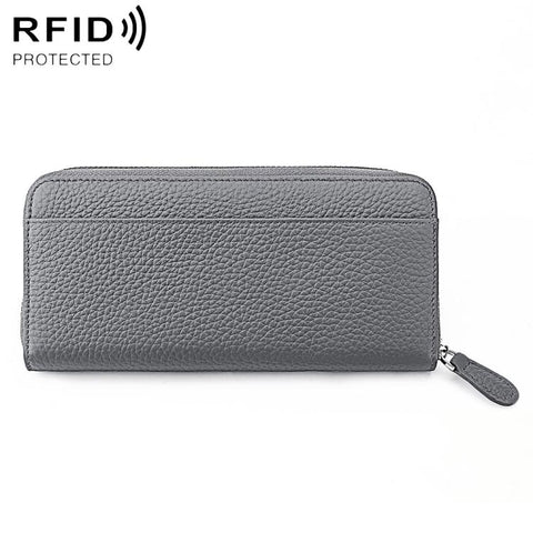 Genuine Leather RFID Anti-theft Accordion Zipper Coin Purse
