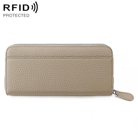 Genuine Leather RFID Anti-theft Accordion Zipper Coin Purse