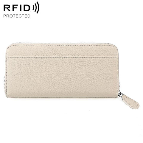 Genuine Leather RFID Anti-theft Accordion Zipper Coin Purse