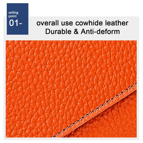 Genuine Leather RFID Anti-theft Accordion Zipper Coin Purse