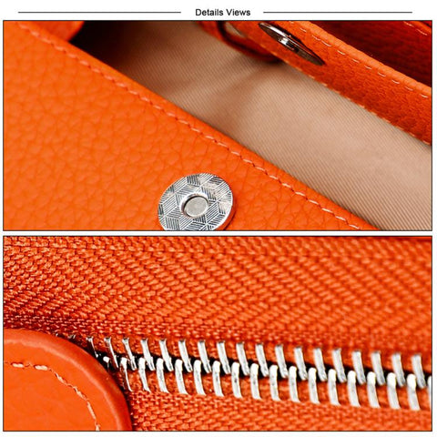 Genuine Leather RFID Anti-theft Accordion Zipper Coin Purse