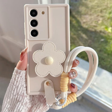 Floral Holder TPU Phone Case with PU Buckle Lanyard, For Samsung Galaxy S23+ 5G, For Samsung Galaxy S23 5G, For Samsung Galaxy S22 Ultra 5G, For Samsung Galaxy S22 5G, For Samsung Galaxy S21 FE 5G, For Samsung Galaxy S21 5G, For Samsung Galaxy S21+ 5G ...