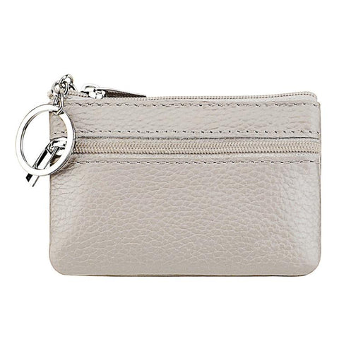 Genuine Leather Zipper Key Coin Purse