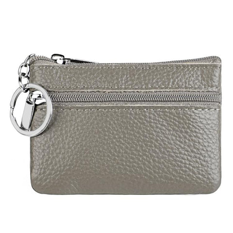 Genuine Leather Zipper Key Coin Purse