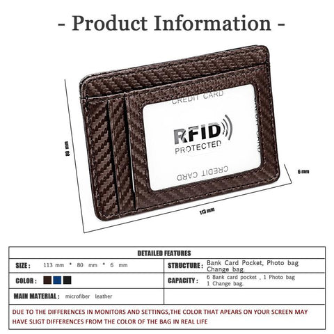 KB197 Carbon Fiber RFID Anti-theft Fashion Card Bag