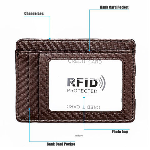 KB197 Carbon Fiber RFID Anti-theft Fashion Card Bag