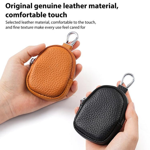 Mini Genuine Leather Earphone Data Cable Coin Bag