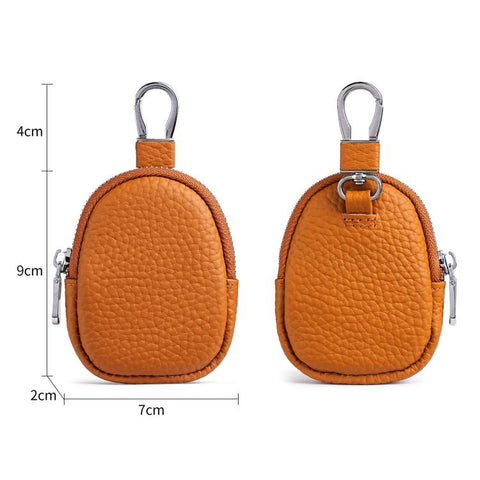 Mini Genuine Leather Earphone Data Cable Coin Bag
