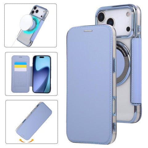 Ultra-thin Magnetic Plating Vegan Leather Phone Case, For iPhone 18 Pro / 17 Pro, For iPhone 18 Pro Max / 17 Pro Max, For iPhone 17, For iPhone Air, For iPhone 16e, For iPhone 16 Pro Max