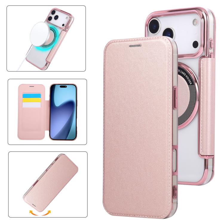 Ultra-thin Magnetic Plating Vegan Leather Phone Case, For iPhone 18 Pro / 17 Pro, For iPhone 18 Pro Max / 17 Pro Max, For iPhone 17, For iPhone Air, For iPhone 16e, For iPhone 16 Pro Max