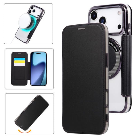 Ultra-thin Magnetic Plating Vegan Leather Phone Case, For iPhone 18 Pro / 17 Pro, For iPhone 18 Pro Max / 17 Pro Max, For iPhone 17, For iPhone Air, For iPhone 16e, For iPhone 16 Pro Max
