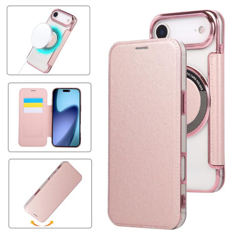 Ultra-thin Magnetic Plating Vegan Leather Phone Case, For iPhone 18 Pro / 17 Pro, For iPhone 18 Pro Max / 17 Pro Max, For iPhone 17, For iPhone Air, For iPhone 16e, For iPhone 16 Pro Max