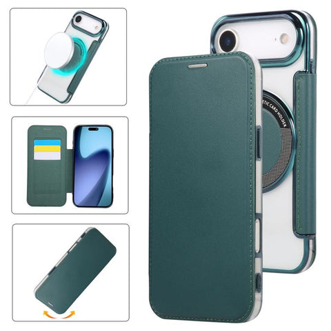 Ultra-thin Magnetic Plating Vegan Leather Phone Case, For iPhone 18 Pro / 17 Pro, For iPhone 18 Pro Max / 17 Pro Max, For iPhone 17, For iPhone Air, For iPhone 16e, For iPhone 16 Pro Max