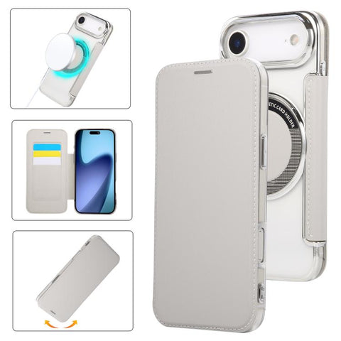 Ultra-thin Magnetic Plating Vegan Leather Phone Case, For iPhone 18 Pro / 17 Pro, For iPhone 18 Pro Max / 17 Pro Max, For iPhone 17, For iPhone Air, For iPhone 16e, For iPhone 16 Pro Max