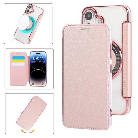 Ultra-thin Magnetic Plating Vegan Leather Phone Case, For iPhone 18 Pro / 17 Pro, For iPhone 18 Pro Max / 17 Pro Max, For iPhone 17, For iPhone Air, For iPhone 16e, For iPhone 16 Pro Max