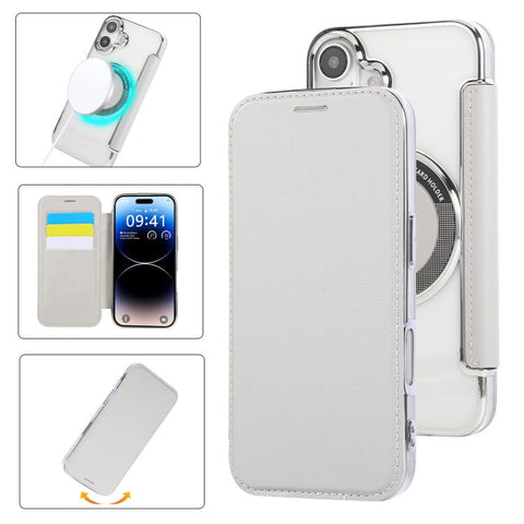 Ultra-thin Magnetic Plating Vegan Leather Phone Case, For iPhone 18 Pro / 17 Pro, For iPhone 18 Pro Max / 17 Pro Max, For iPhone 17, For iPhone Air, For iPhone 16e, For iPhone 16 Pro Max
