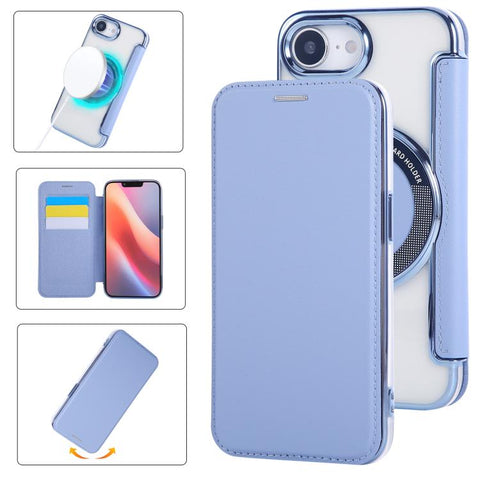 Ultra-thin Magnetic Plating Vegan Leather Phone Case, For iPhone 18 Pro / 17 Pro, For iPhone 18 Pro Max / 17 Pro Max, For iPhone 17, For iPhone Air, For iPhone 16e, For iPhone 16 Pro Max