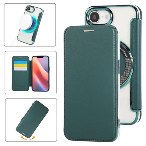 Ultra-thin Magnetic Plating Vegan Leather Phone Case, For iPhone 18 Pro / 17 Pro, For iPhone 18 Pro Max / 17 Pro Max, For iPhone 17, For iPhone Air, For iPhone 16e, For iPhone 16 Pro Max