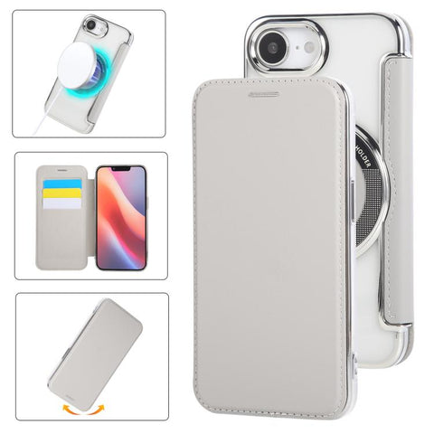 Ultra-thin Magnetic Plating Vegan Leather Phone Case, For iPhone 18 Pro / 17 Pro, For iPhone 18 Pro Max / 17 Pro Max, For iPhone 17, For iPhone Air, For iPhone 16e, For iPhone 16 Pro Max