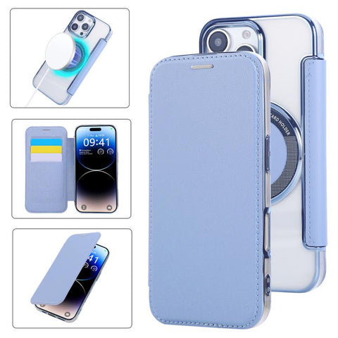 Ultra-thin Magnetic Plating Vegan Leather Phone Case, For iPhone 18 Pro / 17 Pro, For iPhone 18 Pro Max / 17 Pro Max, For iPhone 17, For iPhone Air, For iPhone 16e, For iPhone 16 Pro Max