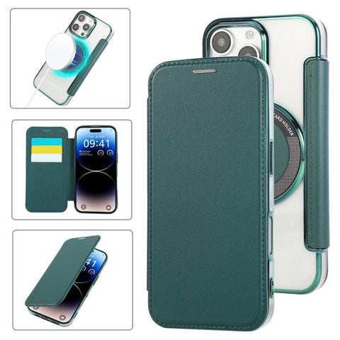 Ultra-thin Magnetic Plating Vegan Leather Phone Case, For iPhone 18 Pro / 17 Pro, For iPhone 18 Pro Max / 17 Pro Max, For iPhone 17, For iPhone Air, For iPhone 16e, For iPhone 16 Pro Max