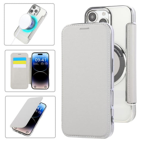 Ultra-thin Magnetic Plating Vegan Leather Phone Case, For iPhone 18 Pro / 17 Pro, For iPhone 18 Pro Max / 17 Pro Max, For iPhone 17, For iPhone Air, For iPhone 16e, For iPhone 16 Pro Max