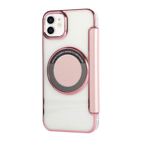 Ultra-thin Magnetic Plating Vegan Leather Phone Case, For iPhone 12 / 12 Pro, For iPhone 12 Pro Max