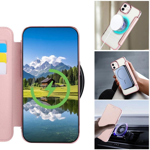 Ultra-thin Magnetic Plating Vegan Leather Phone Case, For iPhone 12 / 12 Pro, For iPhone 12 Pro Max