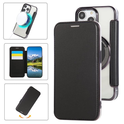 Ultra-thin Magnetic Plating Vegan Leather Phone Case, For iPhone 12 / 12 Pro, For iPhone 12 Pro Max